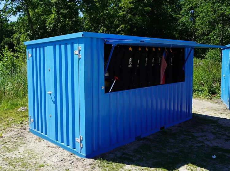 DISMOUNTABLE BAR CONTAINER 3×2 METERS BLUE RAL 5012 - Image 2